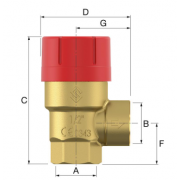Запобіжний клапан Flamco Prescor для тепло/холодо постачання 1/2" х 1/2", 3 бар