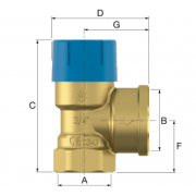 Запобіжний клапан Flamco Prescor B для водопостачання 3/4" x 1", 6 бар